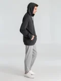 Толстовка с капюшоном унисекс Hoodie, серый меланж (антрацит) - фото 16
