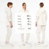 Толстовка унисекс H3, молочно-белая - фото 6