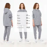 Толстовка унисекс H3, серая - фото 4