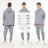 Толстовка унисекс H3, серая - фото 6