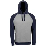 Толстовка унисекс Seattle, серый меланж c темно-синим - фото 2