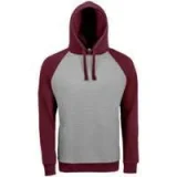 Толстовка унисекс Seattle, серый меланж с бордовым - фото 1