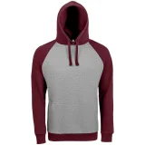 Толстовка унисекс Seattle, серый меланж с бордовым - фото 2