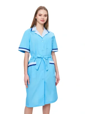 Халат женский "Прибой" цвет голубой/св.голубой/василек СКИДКА 20%