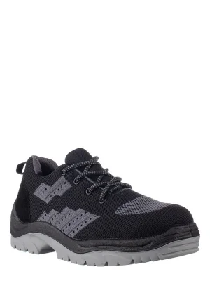 Полуботинки ВЕКТОР ПУ/ТПУ, мет.подносок, текстиль, цвет: черный/серый УЦЕНКА