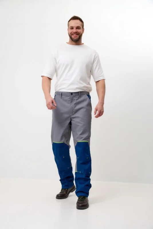 Брюки Волна-2 (35% хлопок, 65% пэ)), серые/синий