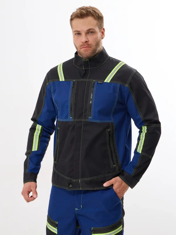 Куртка Эксперт-2 (35% хл.65% пэ), синий/черный