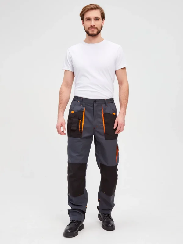 Брюки Босфор (тк.100% хлопок), серый/черный