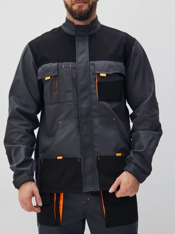 Куртка Босфор (тк.100% хлопок), серый/черный