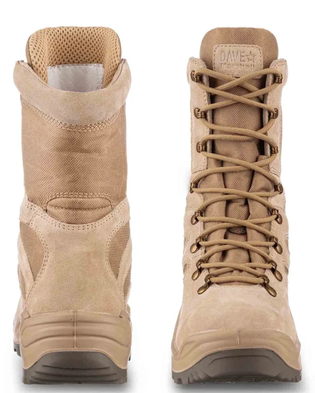 Ботинки с высокими берцами "КОБРА", нат.кожа/текстиль, цвет: бежевый