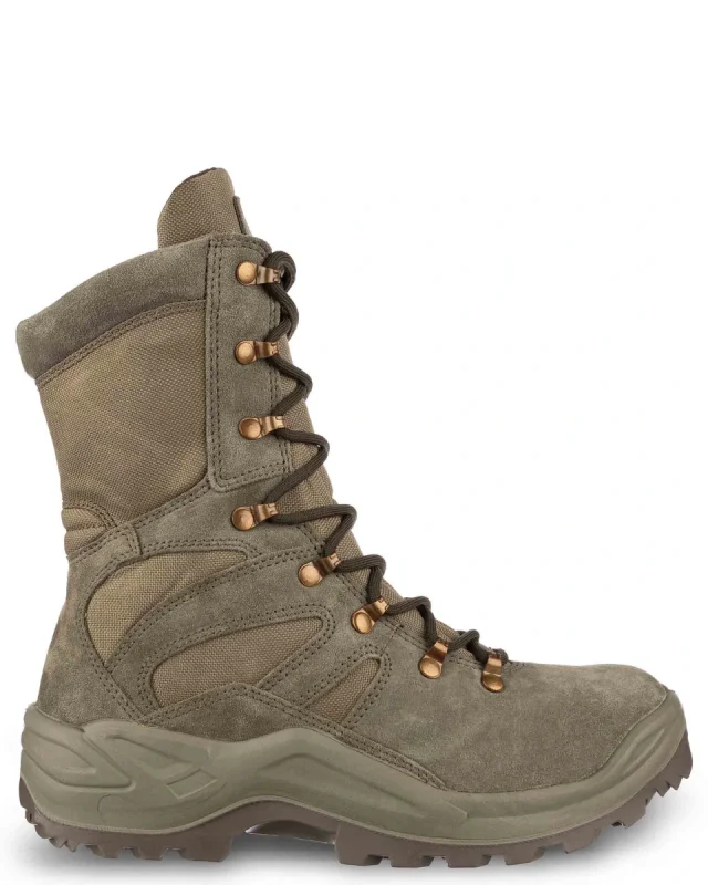 Ботинки с высокими берцами "КОБРА", нат.кожа/текстиль, цвет: хаки