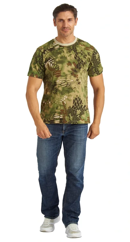 Футболка кмф "Питон Wood" зеленый