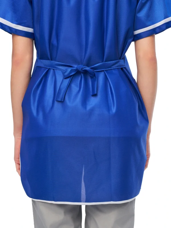 Халат женский нейлоновый (кор. рукав) васильковый