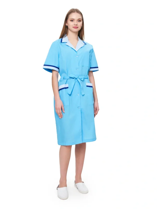 Халат женский "Прибой" цвет голубой/св.голубой/василек СКИДКА 20%