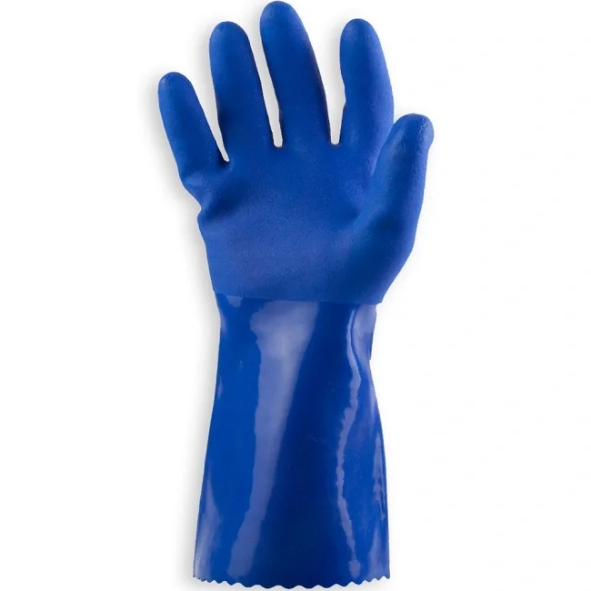 Перчатки защитные химические с ПВХ покрытием JP711 Jeta Safety синие