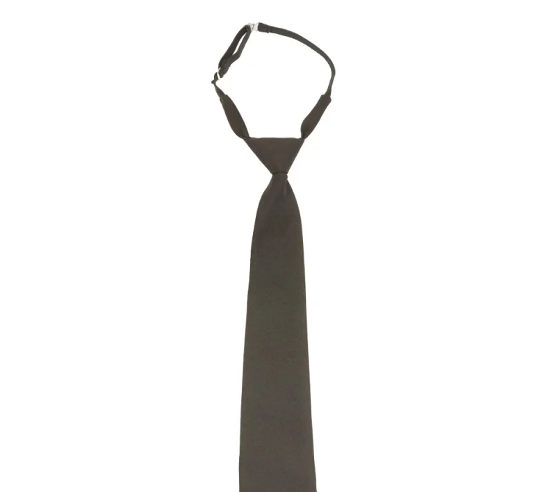 Галстук форменный на мягкой резинке с регулируемой длиной чёрный