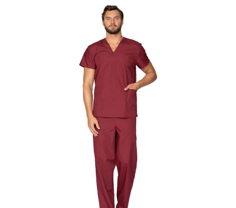Костюм "Хирург" бордовый (блузон и брюки)