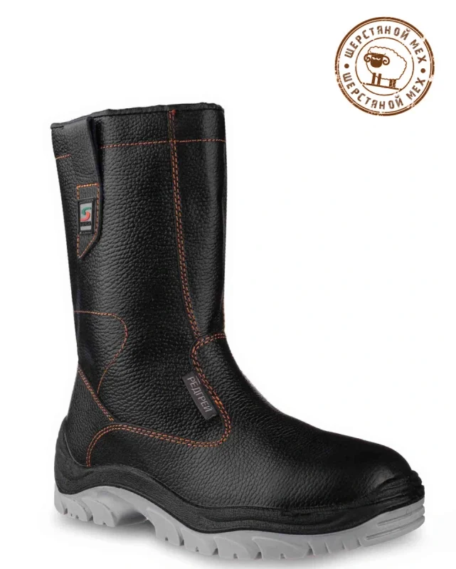 Сапоги кожаные утепленные РЕДГРЕЙ ПУ/ТПУ, металлический подносок