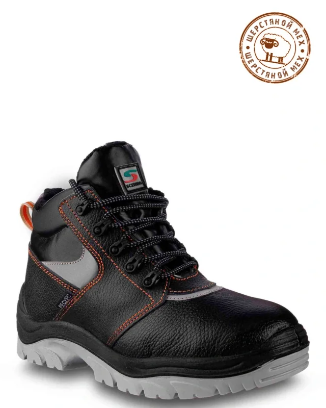 Ботинки кожаные утепленные РЕСУРС ПУ/ТПУ, металлический подносок