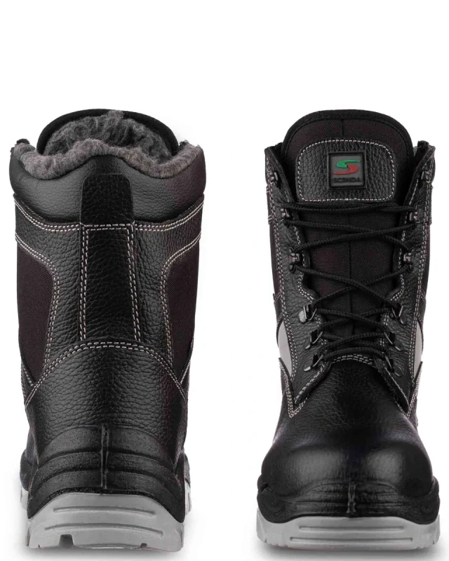 Ботинки кожаные утепленные высокие СТРОИТЕЛЬ ПУ/ТПУ, металлический подносок