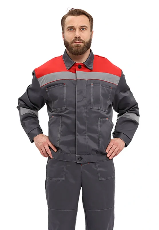 Костюм рабочий "Легион" т.серый/красный