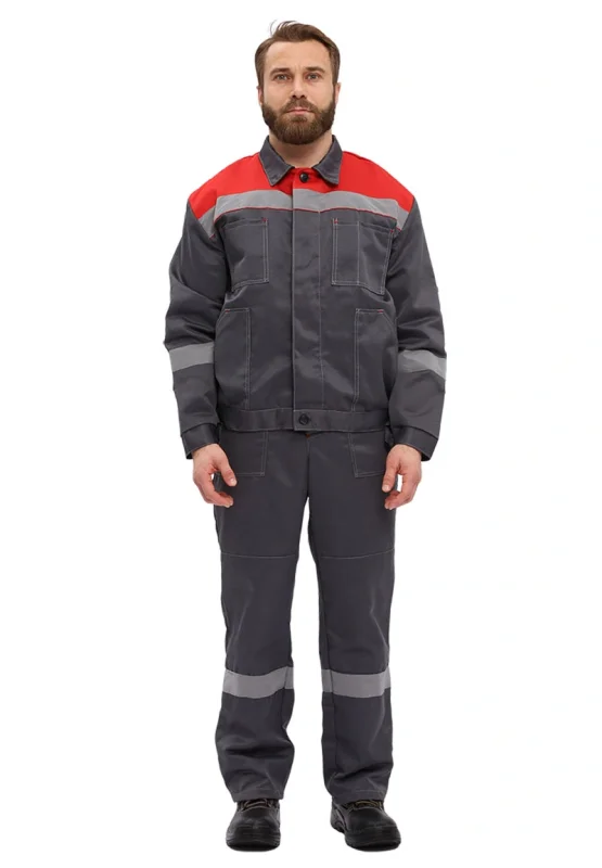 Костюм рабочий "Легион" т.серый/красный