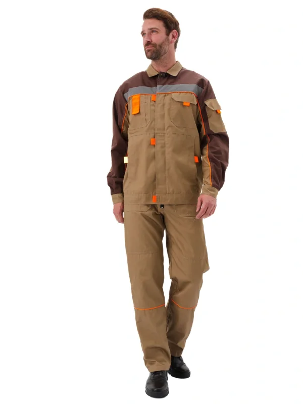 Костюм рабочий "Рольф" бежевый/коричневый