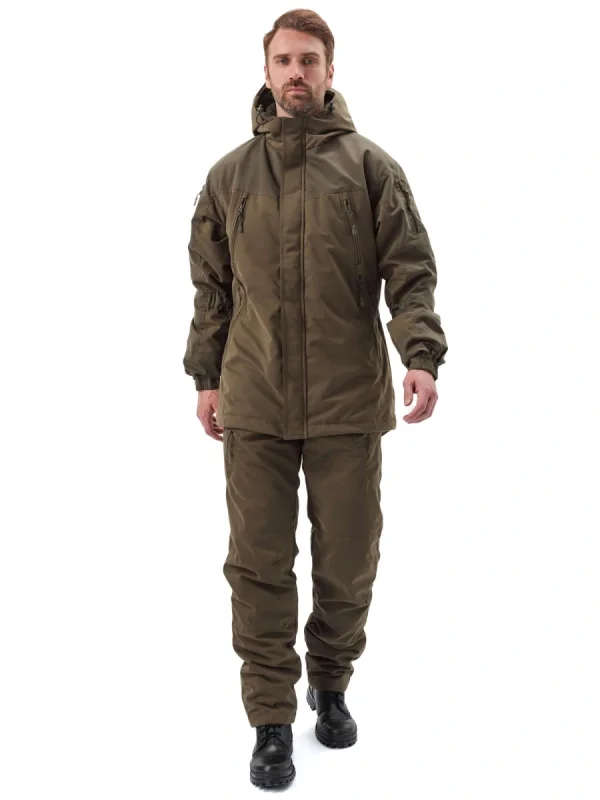 Костюм демисезонный «ГРАСК» куртка/брюки. цвет: хаки/т.хаки, ткань: Исландия