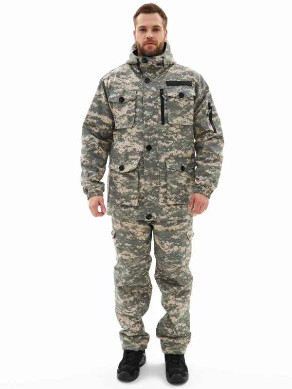 Костюм демисезонный "СУМРАК-ВЕСНА/ОСЕНЬ" куртка/брюки, цвет:кмф "Цифра св.серый",ткань:Твил рип-стоп