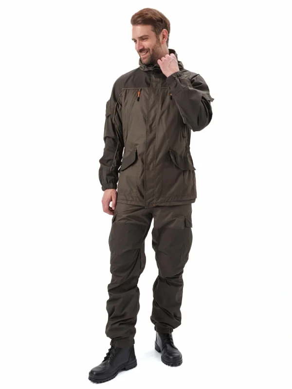 Костюм "ГЕРКОН-ЛЕТО" куртка/брюки, цвет: олива/хаки, ткань: Поли Итали Дотс/Кошачий глаз
