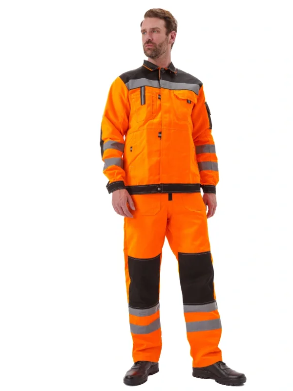 Костюм мужской "Протект-Люкс" летний, сигнальный оранжевый с чёрным