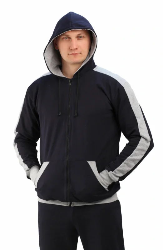 Костюм трикотажный "ТИР-2" т-синий с серым (куртка + брюки 100%х/б) РАСПРОДАЖА 20%