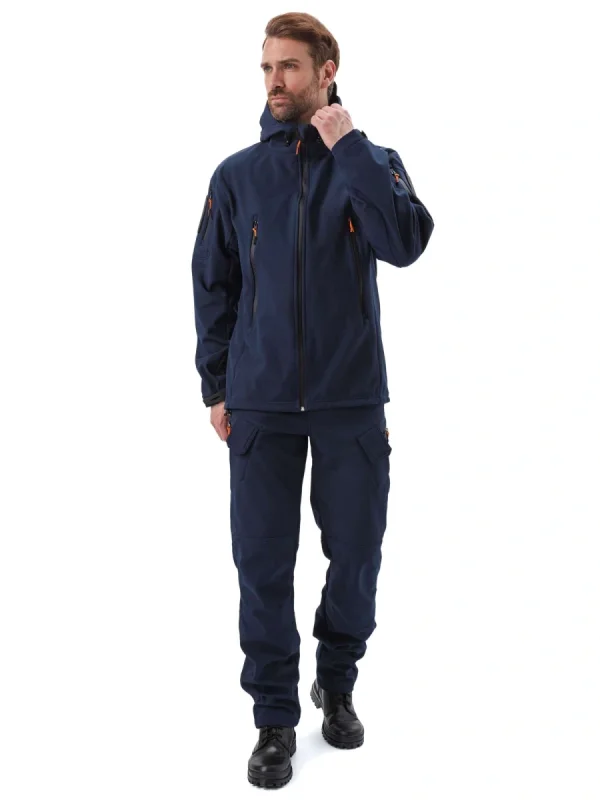 Костюм "ВЕПРЬ" куртка/брюки, цвет: т.синий, ткань: Софтшелл