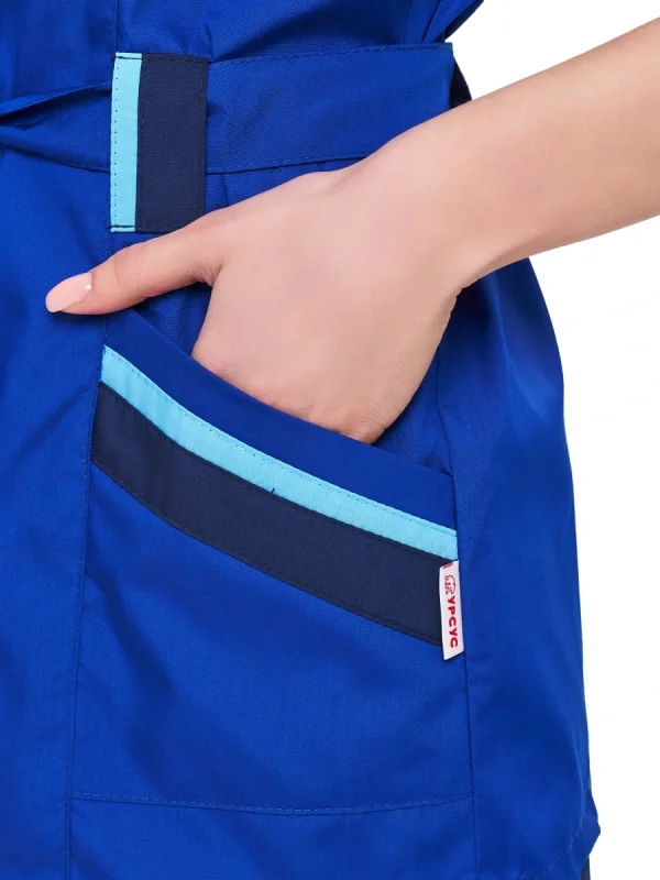 Костюм женский "Капель" т-синий с васильковым и св-голубым