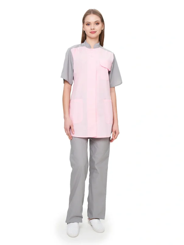 Костюм женский "Октава" серый с розовым