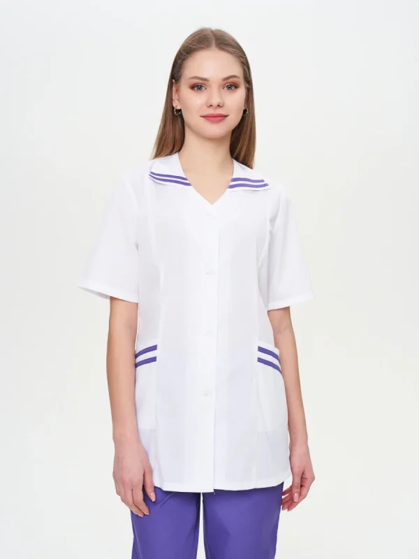 Костюм женский "Сфера" белый с лиловым СКИДКА 20%