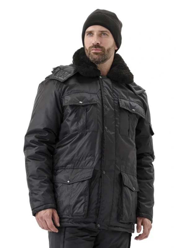 Мужская черная куртка охранника