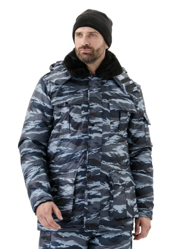 Куртка мужская "Охрана" зимняя кмф серый "вихрь"