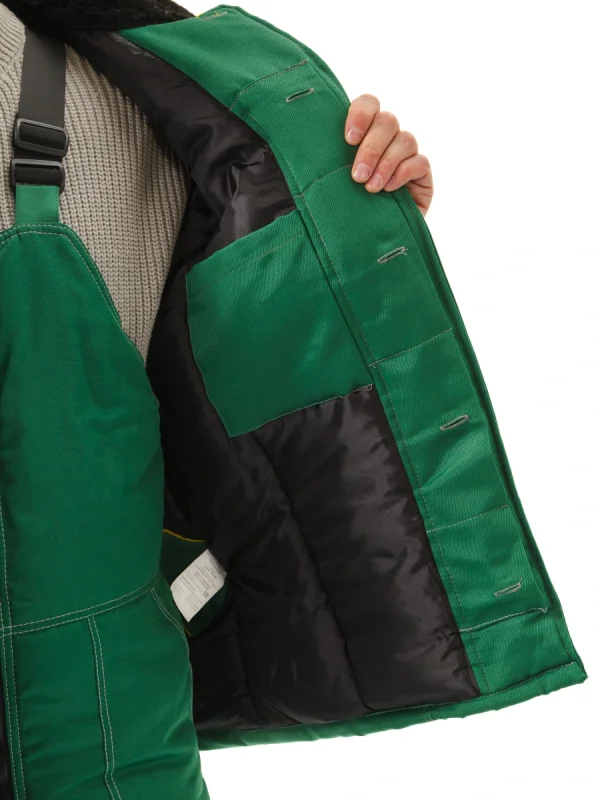 Куртка зимняя "УРАЛ" цвет: т.зеленый/желтый