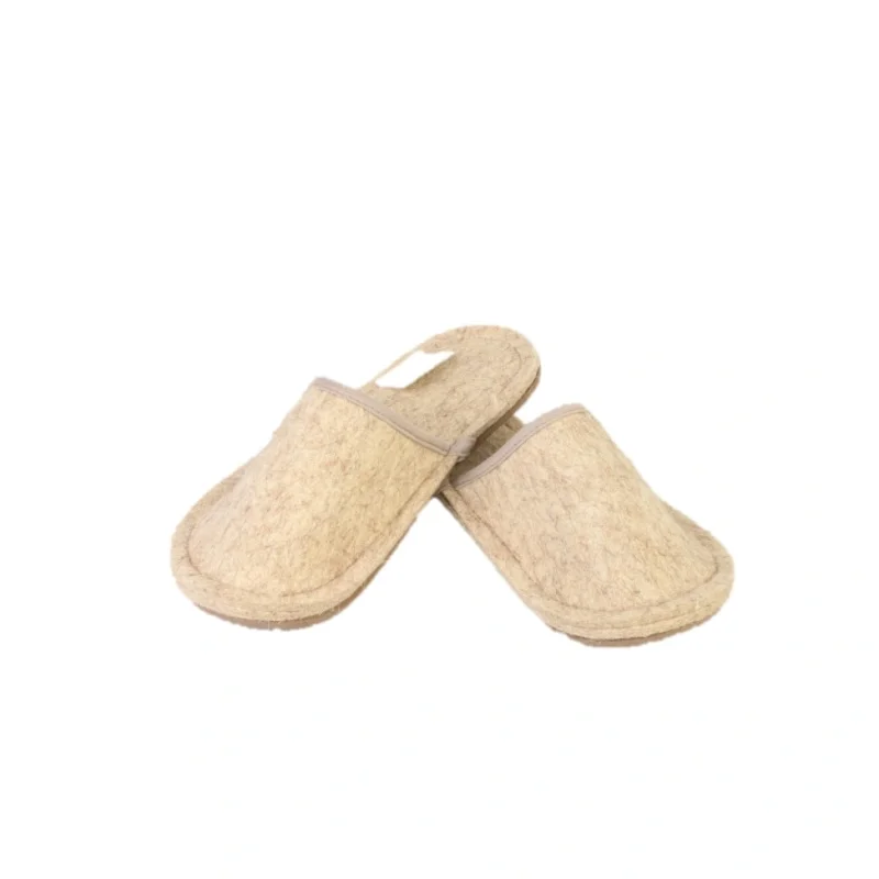 Тапочки войлочные Валеши 412 с подошвой ЭВА, натуральные светлые