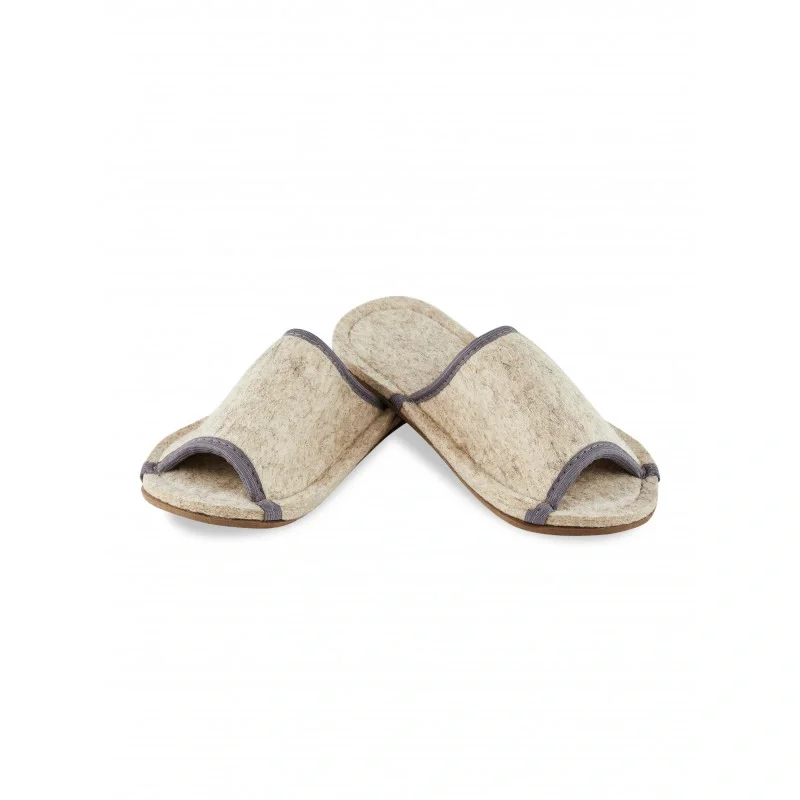 Тапочки войлочные 412О с подошвой ЭВА, Цвет: "Натуральный светлый"