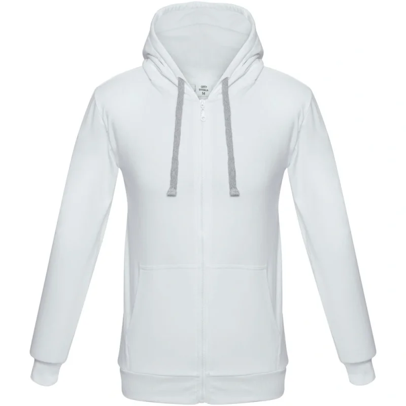Толстовка на молнии с капюшоном Unit Siverga, белая РАСПРОДАЖА 20%