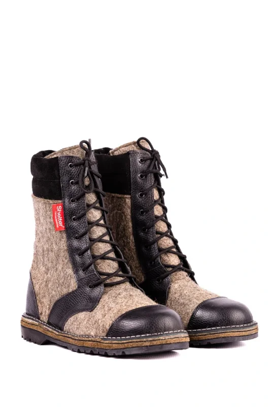 Ботинки комбинированные (войлок/юфть) с КП мод. ЛЛО 070