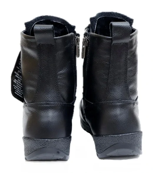 Ботинки с высоким берцем «БЕРКУТ» на натуральном меху (АРТ.036) черные