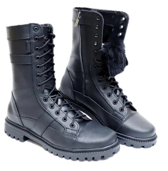 Ботинки с высоким берцем «КАНЗАС» на натуральном меху и резиновой подошве (АРТ.330) черные