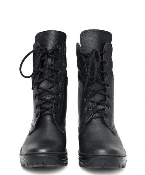 Ботинки кожаные с высоким берцем "Ратник" черные