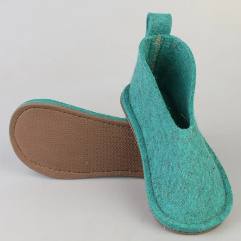 Чуни войлочные шитые "Чуни 4431" с подошвой ЭВА, мята (бирюза)