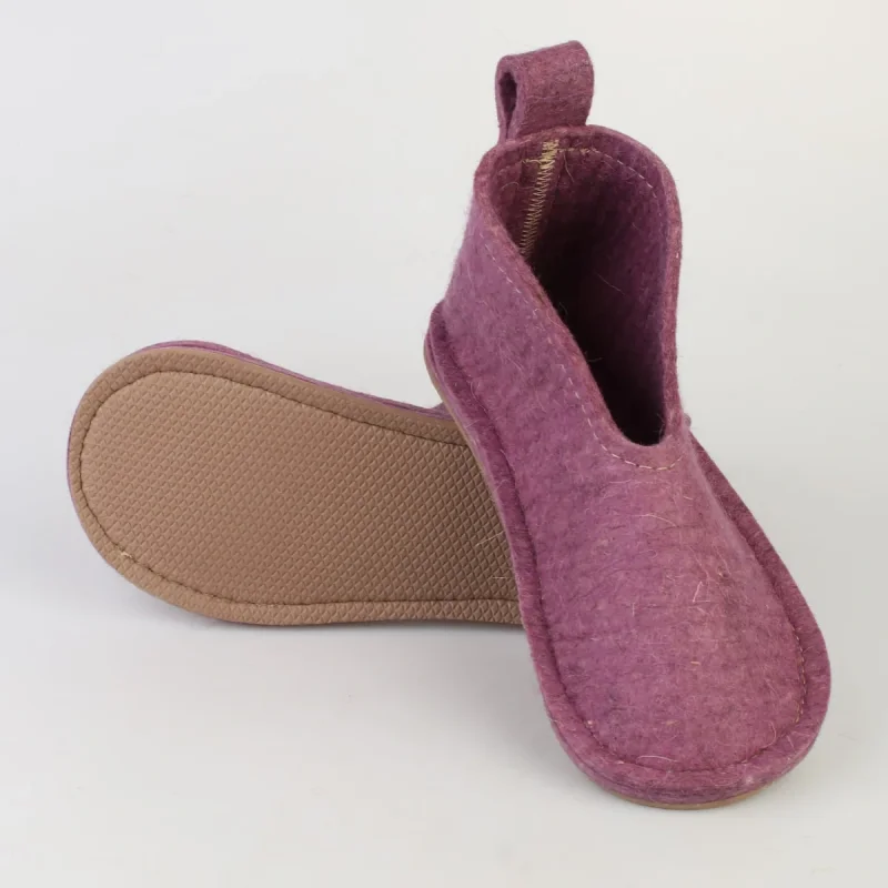 Чуни войлочные шитые "Чуни 4431" с подошвой ЭВА, сиреневый