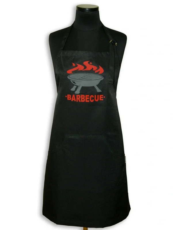 Фартук кухонный 85*69 см. MOGOTEX "Home Collection" с косыми карманами декор 2 "БАРБЕКЮ" черный