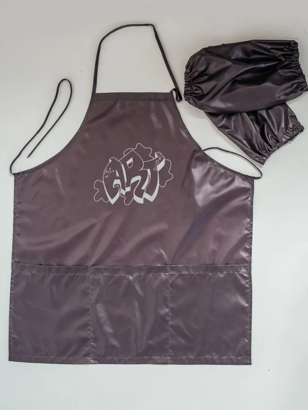 Фартук с нарукавниками MOGOTEX "Home Collection" (комплект) фиолетовый, модель 2053-0 (декор 119)